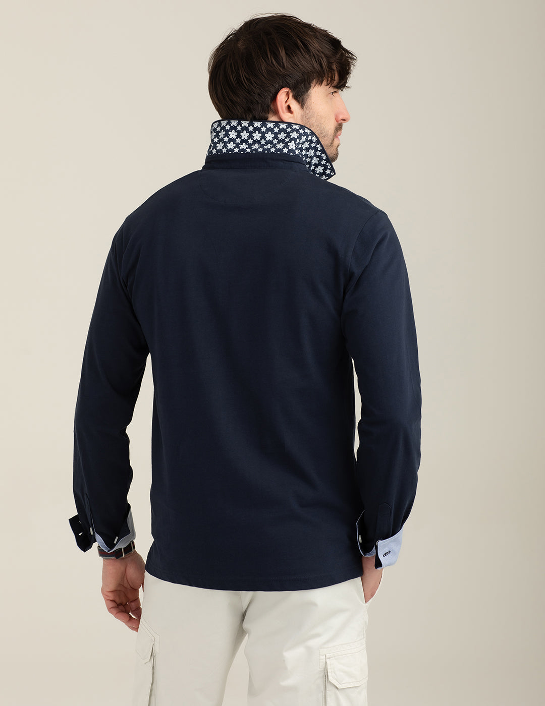 Polo a manica lunga in jersey uomo blue fm26s05qu cc-a0601 Polo a manica lunga in jersey