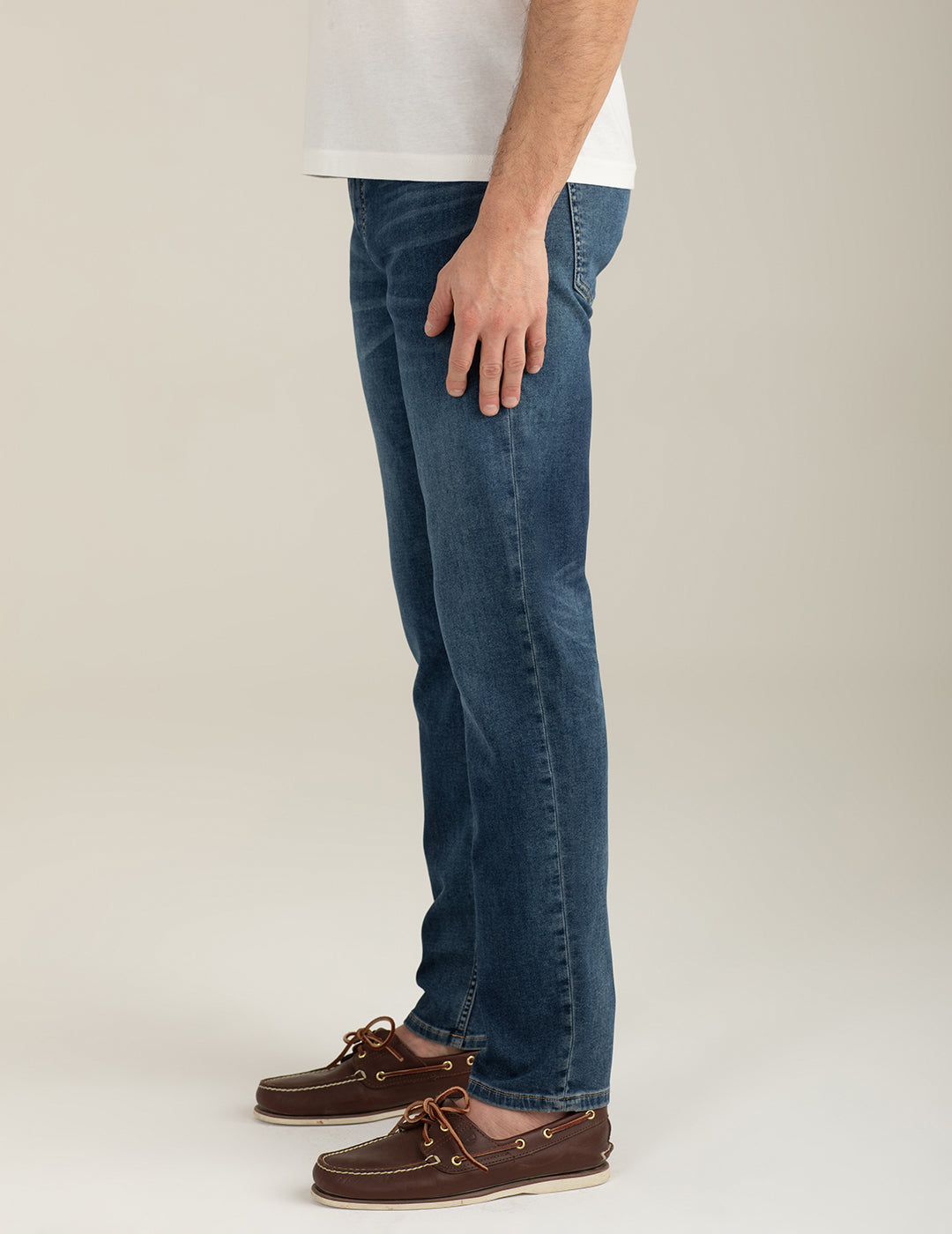 Pantalone in felpa effetto denim uomo middle blue fm26s24pf cc-a1101 Pantalone in felpa effetto denim