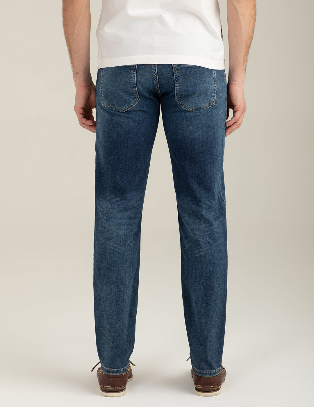 Pantalone in felpa effetto denim uomo middle blue fm26s24pf cc-a1101 Pantalone in felpa effetto denim