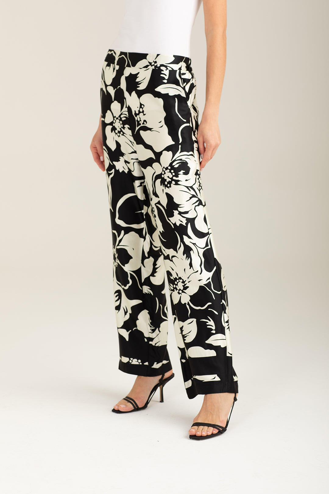 Pantalone in raso stampato donna flower fw26s30pt cc-a1407 Pantalone in raso stampato