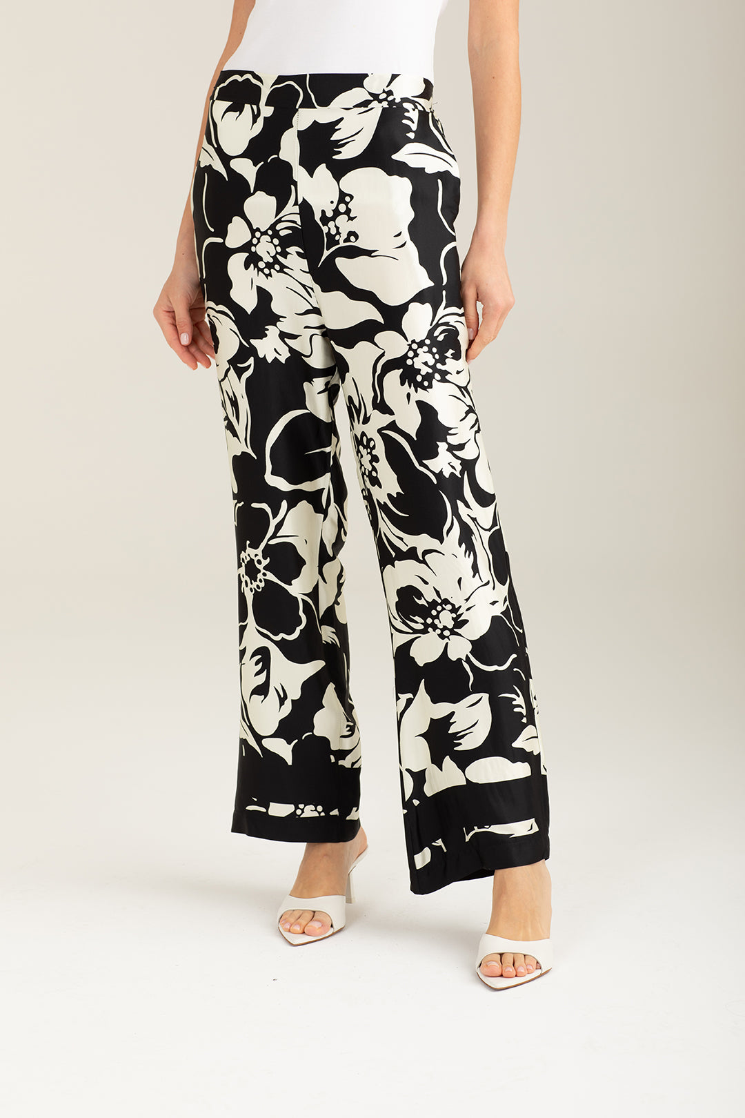 Pantalone in raso stampato donna flower fw26s30pt cc-a1407 Pantalone in raso stampato