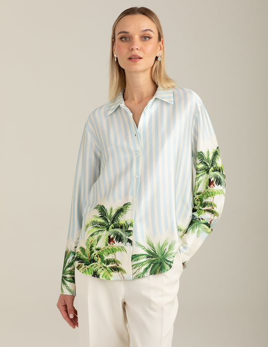 Camicia a manica lunga con stampa donna sky fw26s31cs cc-a0705