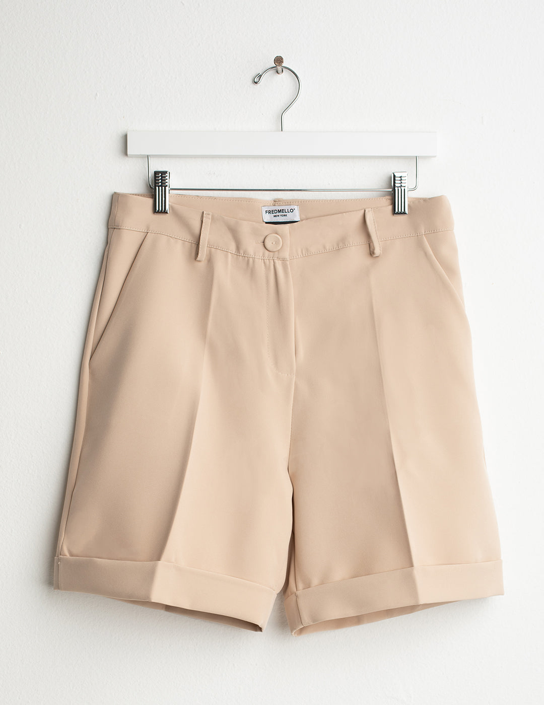 Bi-Stretch Bermuda Shorts with Cuffed Hem woman beige fw26s38eu cc-a0101 Bi-Stretch Bermuda Shorts with Cuffed Hem