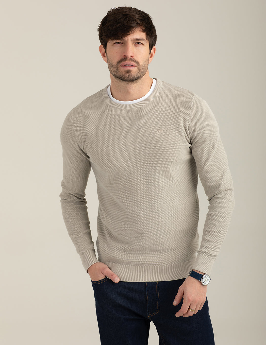 Maglia girocollo in punto piquet uomo ice fm26s02mg cc-a0005 Maglia girocollo in punto piquet