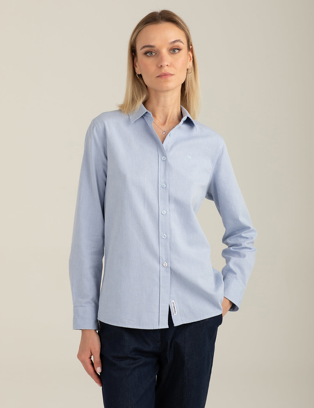 Camicia a manica lunga donna light blue fw26s01cu cc-a1001 Camicia a manica lunga