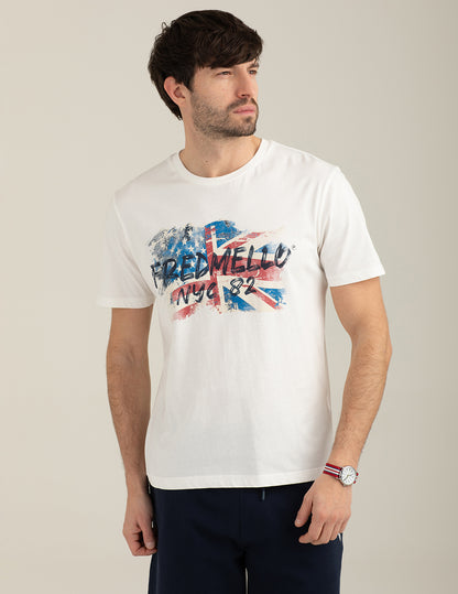 T-shirt girocollo con grafica stampata