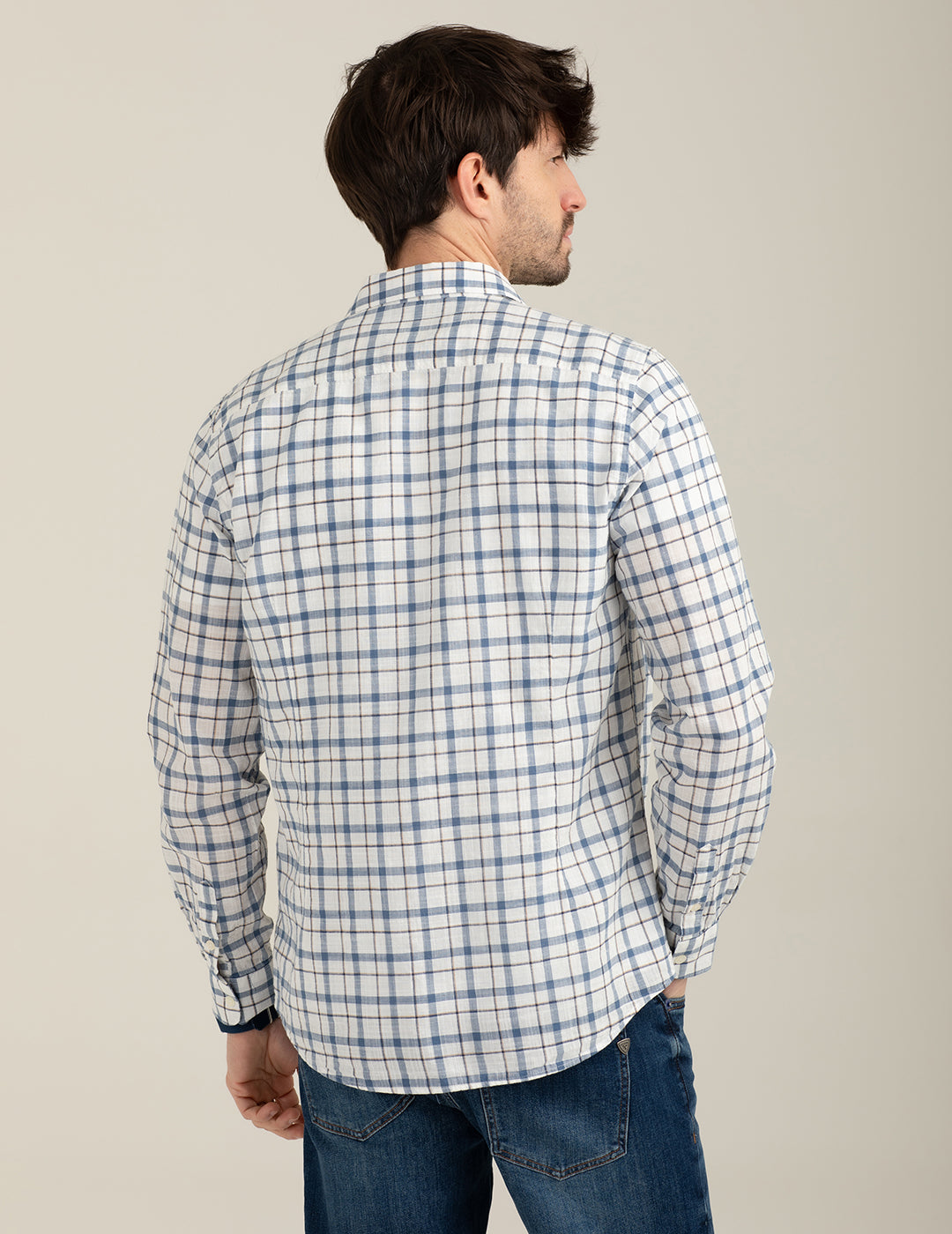 Check Shirt man white fm26s14ct cc-a0001 Check Shirt