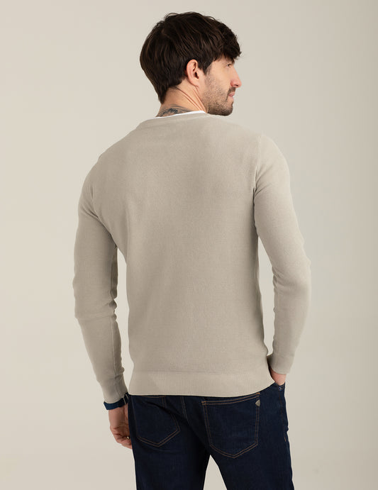 Maglia girocollo in punto piquet - back - 002