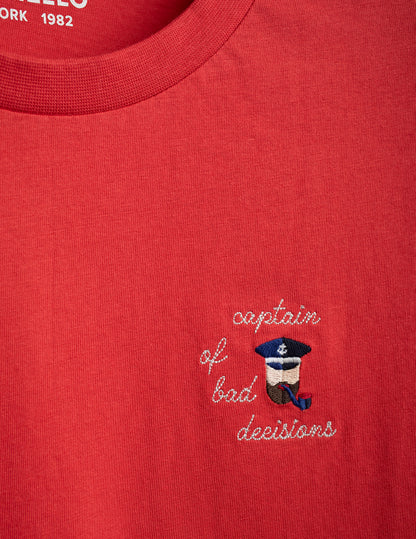 T-shirt girocollo con grafica ricamata