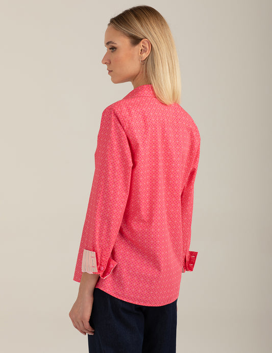 Camicia a manica lunga di cotone stampato - back - 002