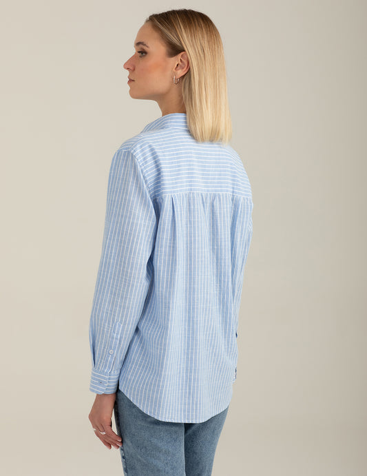 Camicia a manica lunga a righe - back - 002