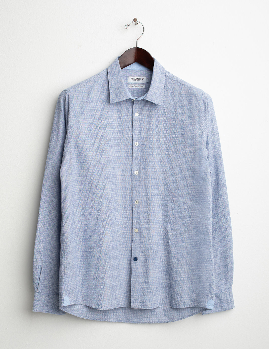 Stretch Jacquard Shirt man middle blue fm26s05ct cc-a1101 Stretch Jacquard Shirt