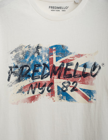 T-shirt girocollo con grafica stampata