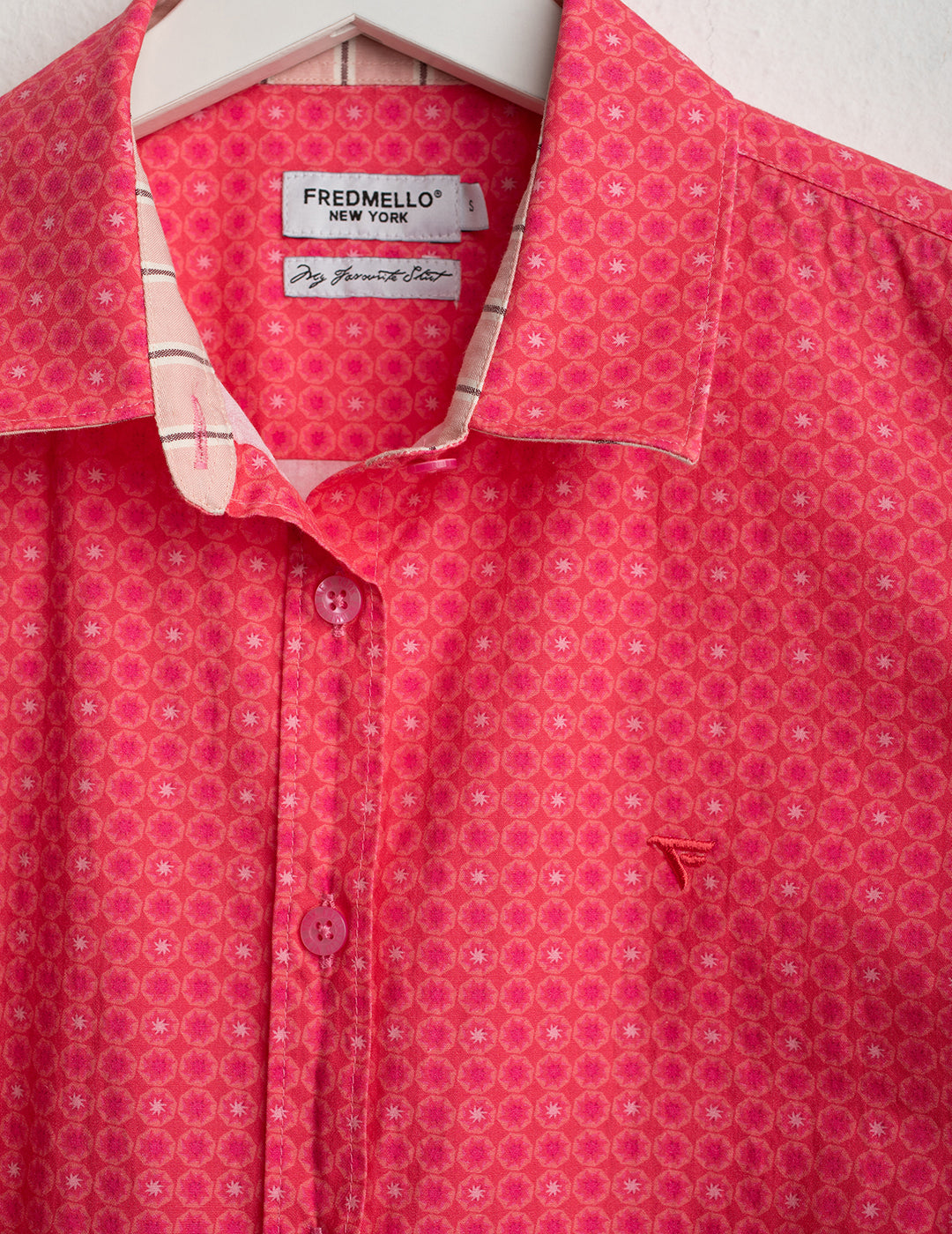 Camicia a manica lunga di cotone stampato donna coral fw26s25cs cc-a0202 Camicia a manica lunga di cotone stampato