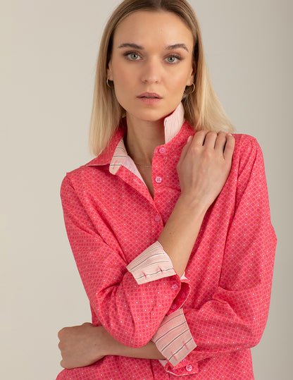 Camicia a manica lunga di cotone stampato