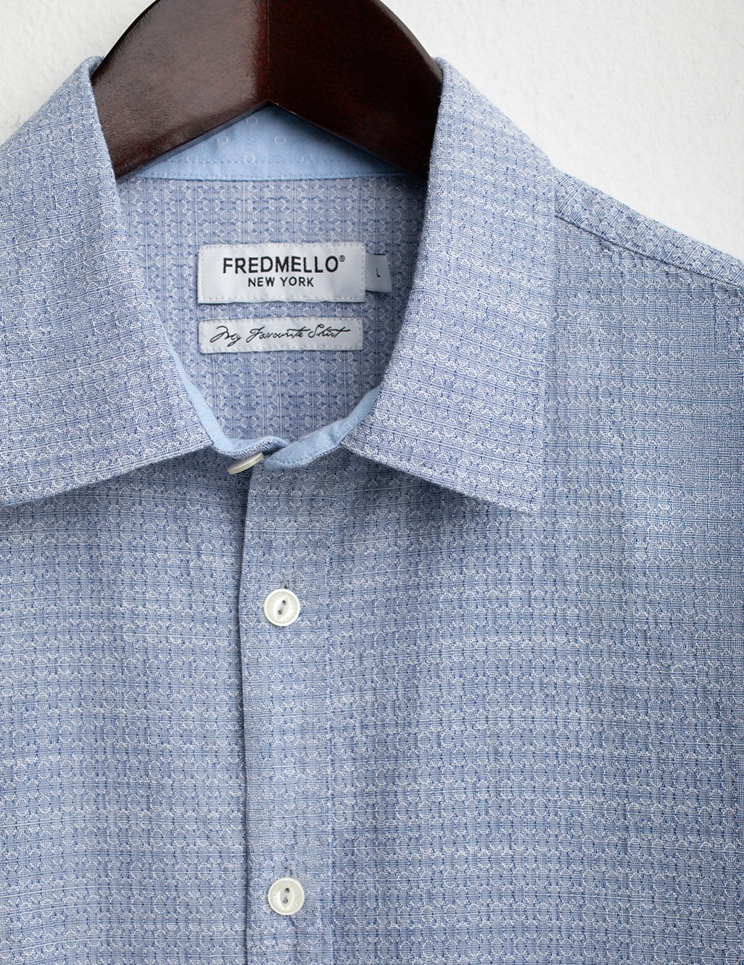 Stretch Jacquard Shirt man middle blue fm26s05ct cc-a1101 Stretch Jacquard Shirt