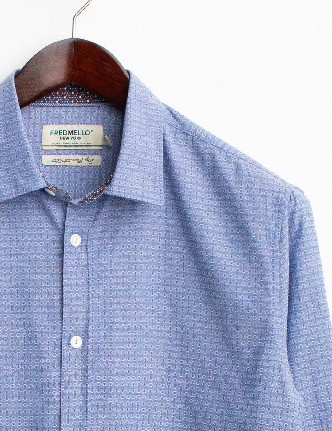 Jacquard patterned shirt man middle blue fm25w05ct cc-a1101 Jacquard patterned shirt