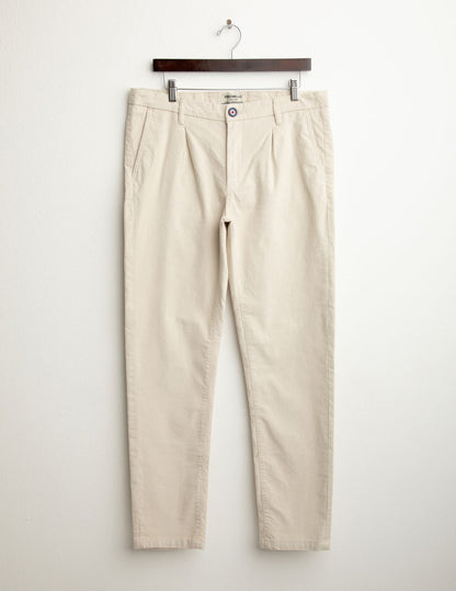 Corduroy chino trousers with front pleats