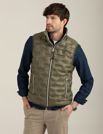 Piumino smanicato ultraleggero in nylon ripstop
