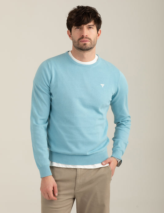 Maglia girocollo a maniche lunghe uomo aqua fm26s01mg cc-a0712