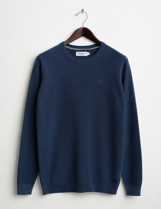Maglia girocollo in punto piquet uomo blue fm26s02mg cc-a0601