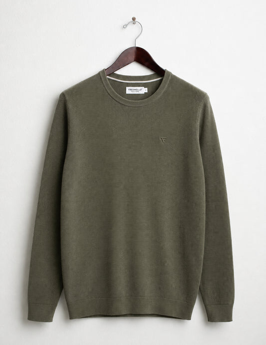 Piqué Crew Neck Knit man army fm26s02mg cc-a0804