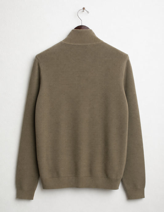Maglia full zip in punto piquet - back - 002