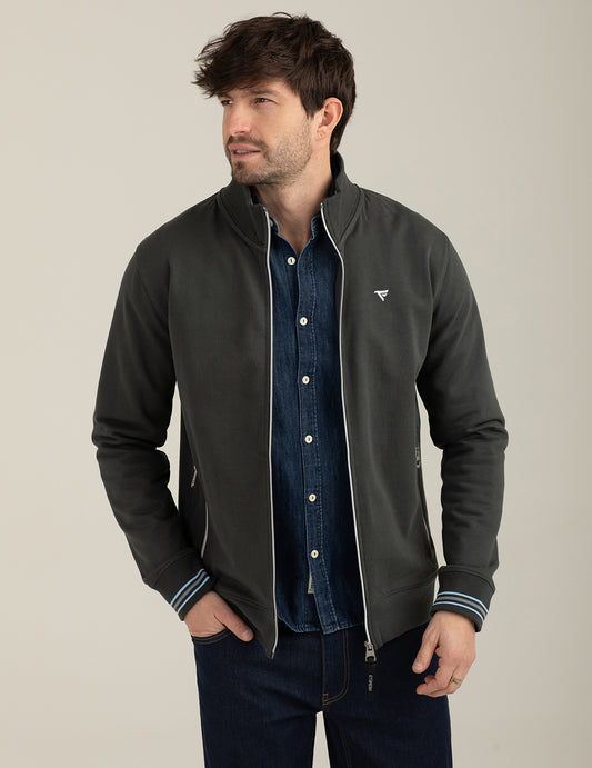 Felpa full zip con collo a listino uomo air force fm26s08fz cc-a0802