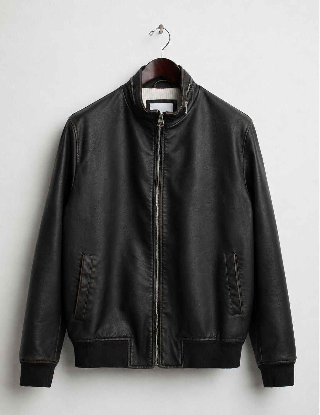 Faux Leather Jacket with Metal Zip man black fm26s08ke cc-a0951 CAPOSPALLA ECOPELLE MAN