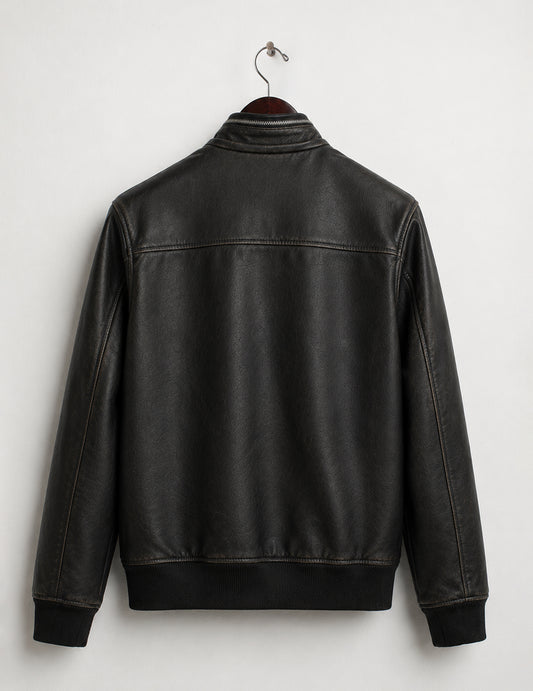 Giubbotto in similpelle con zip in metallo - back - 002