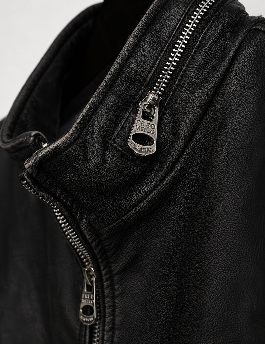 Faux Leather Jacket with Metal Zip man black fm26s08ke cc-a0951 CAPOSPALLA ECOPELLE MAN