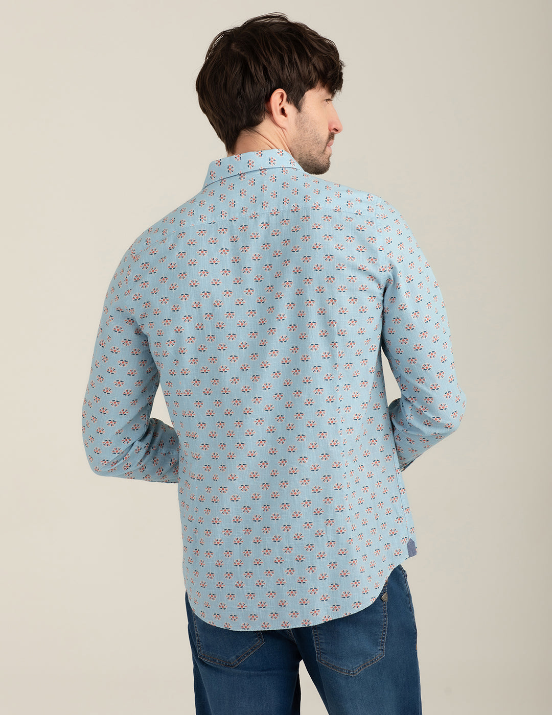 Camicia stampata uomo light blue fm26s09cs cc-a1001 CAMICIA M/L STAMPATA MAN