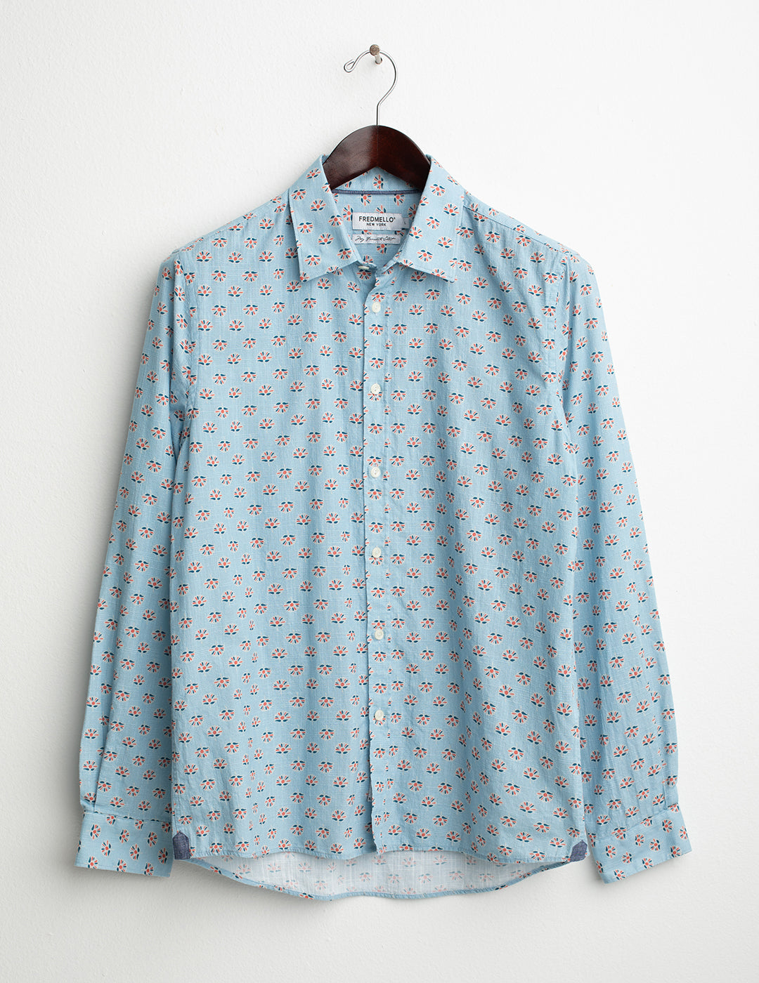 Camicia stampata uomo light blue fm26s09cs cc-a1001 CAMICIA M/L STAMPATA MAN