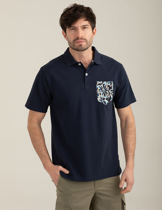 Short-Sleeve Piqué Polo man blue fm26s16qu cc-a0601
