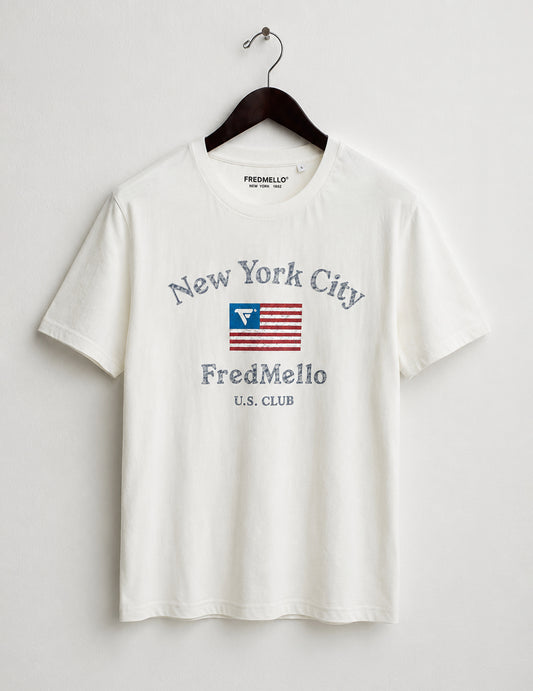 T-shirt girocollo con stampa effetto used uomo off white fm26s22tg cc-a0002