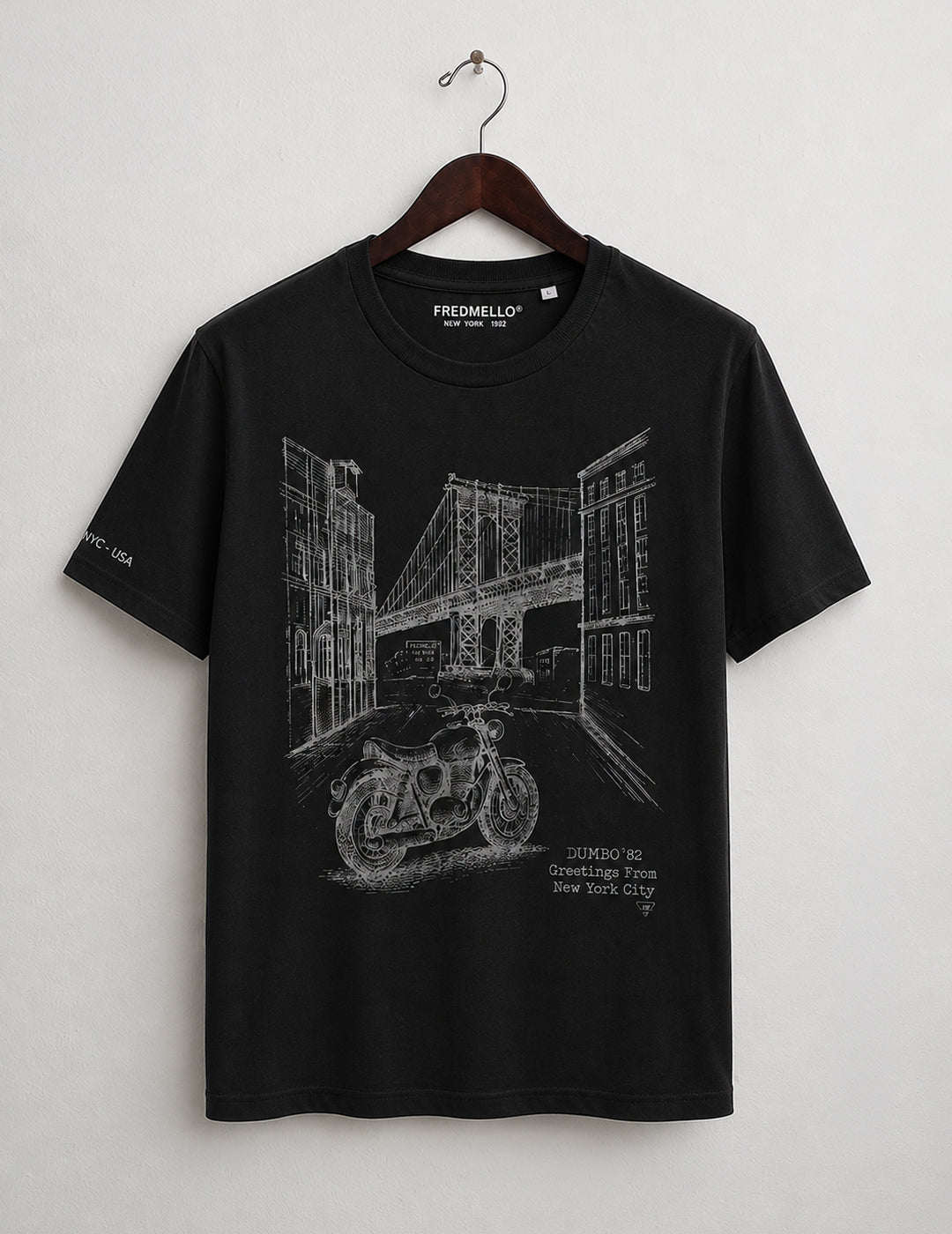 T-shirt girocollo con stampa effetto rovinato uomo black fm26s28tg cc-a0951 T-SHIRT M/M G/C UNITO MAN