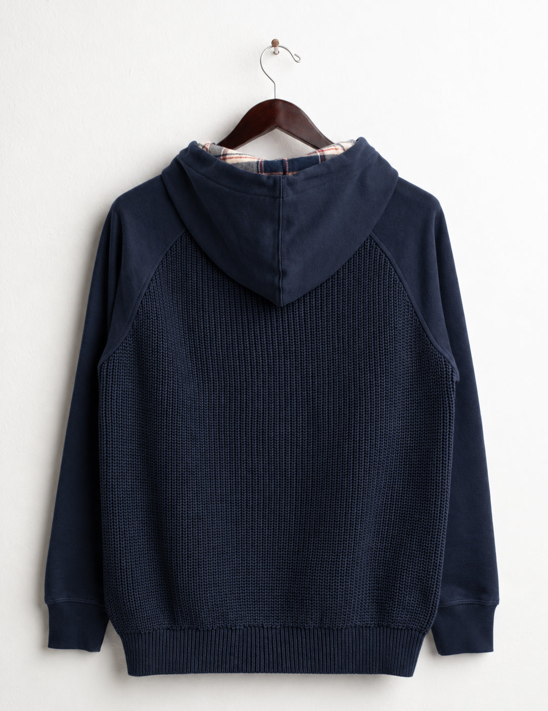 FELPA CON CAPPUCCIO IN MAGLIA E DETTAGLI A CONTRASTO uomo blue fm26w01fc cc-a0601 FELPA M/L C/CAPP UNITO MAN