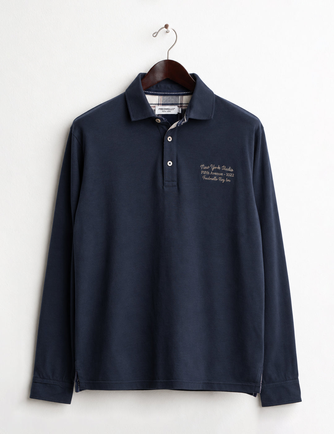 POLO CON DETTAGLI CHECK E CONTRASTO uomo blue fm26w01qu cc-a0601 POLO M/L UNITO MAN