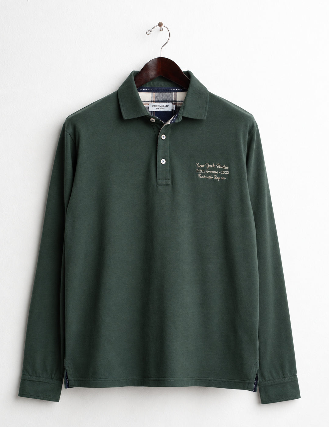 POLO CON DETTAGLI CHECK E CONTRASTO uomo sherwood fm26w01qu cc-a0824 POLO M/L UNITO MAN