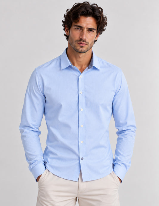 CAMICIA TINTOFILO JACQUARD uomo light blue fm26w02ct cc-a1001