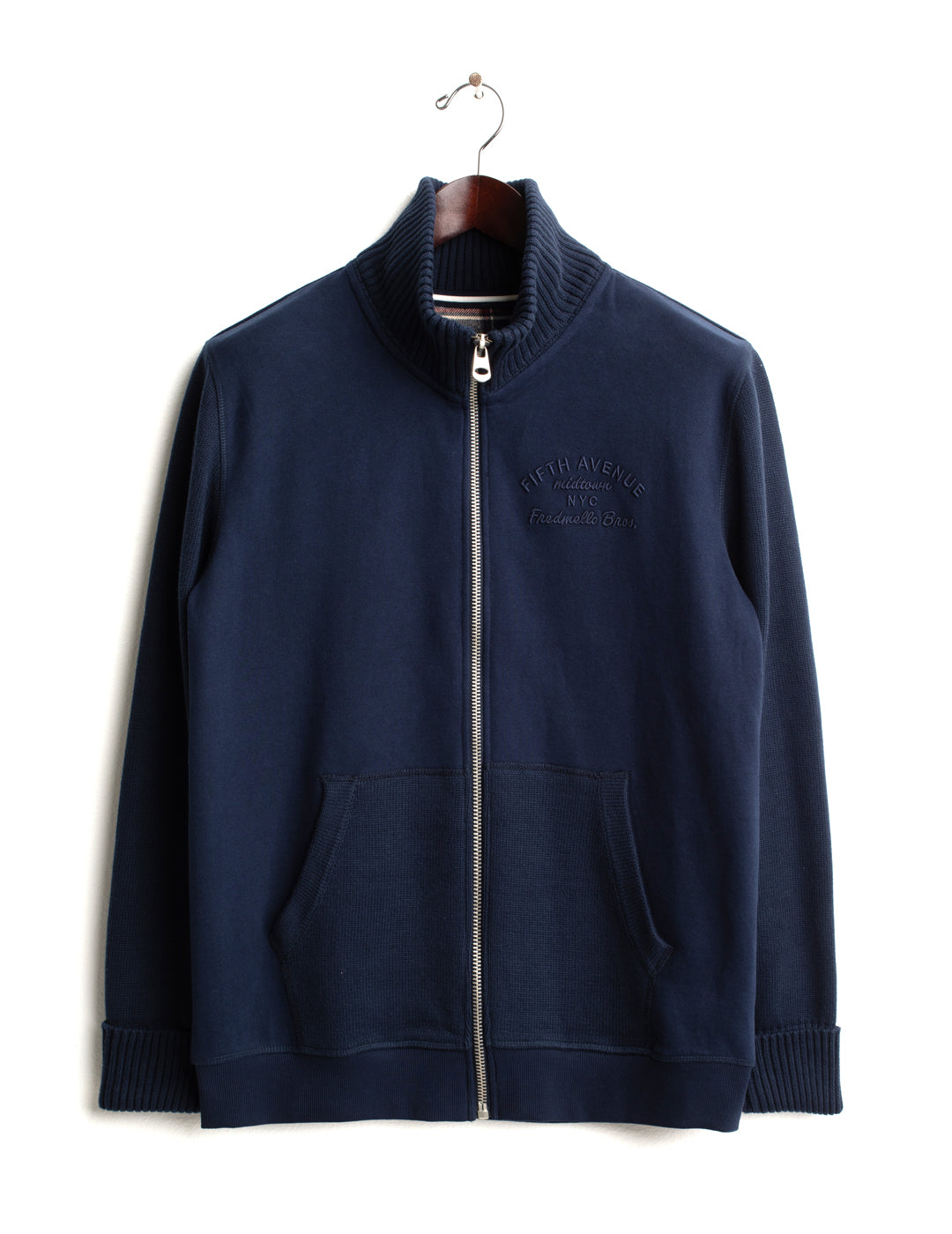 FELPA FULL ZIP CON DETTAGLI IN MAGLIA E CHECK uomo blue fm26w02fz cc-a0601 FELPA M/L ZIP UNITO MAN