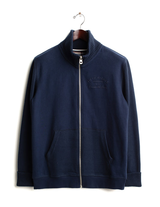 FELPA FULL ZIP CON DETTAGLI IN MAGLIA E CHECK uomo blue fm26w02fz cc-a0601