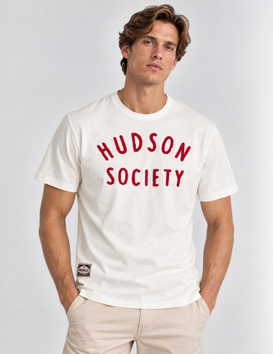 T-SHIRT GIROCOLLO CON GRAFICA RICAMATA uomo off white fm26w02tg cc-a0002