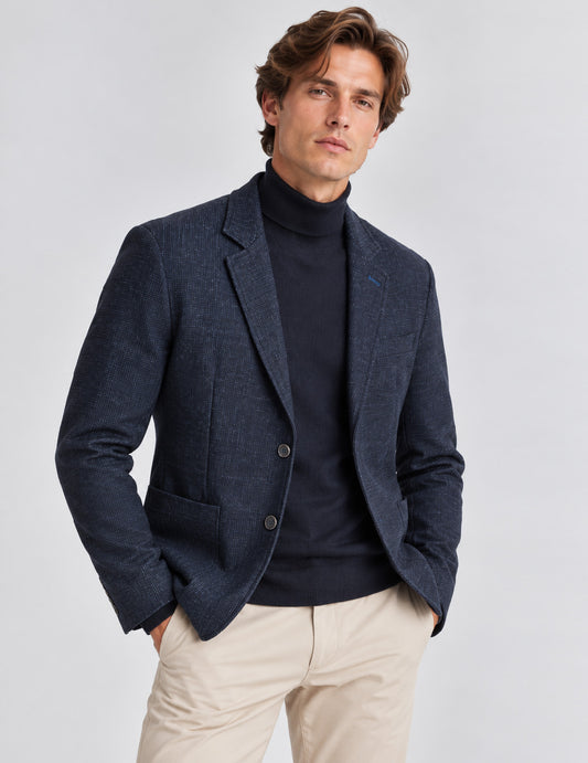 BLAZER MONOPETTO IN MICROFANTASIA uomo blue fm26w03bt cc-a0601