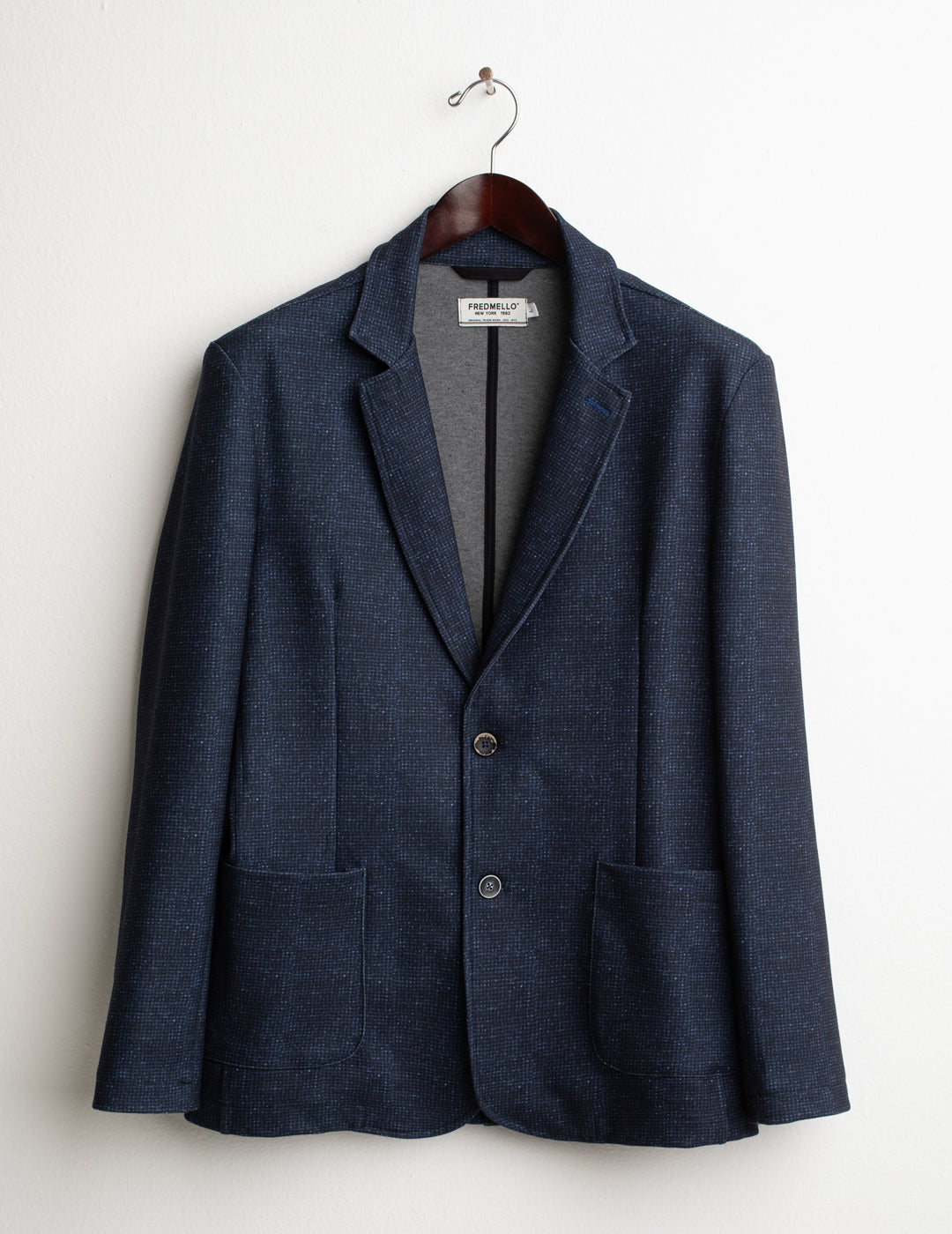 SINGLE-BREASTED MICRO-PATTERN BLAZER man blue fm26w03bt cc-a0601 BLAZER FANTASIA MAN
