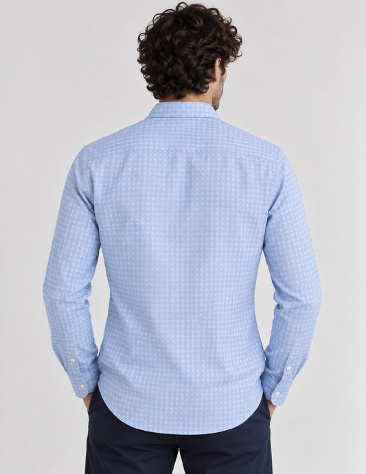 CAMICIA TINTOFILO JACQUARD CON DETTAGLI A CONTRASTO - back - 002
