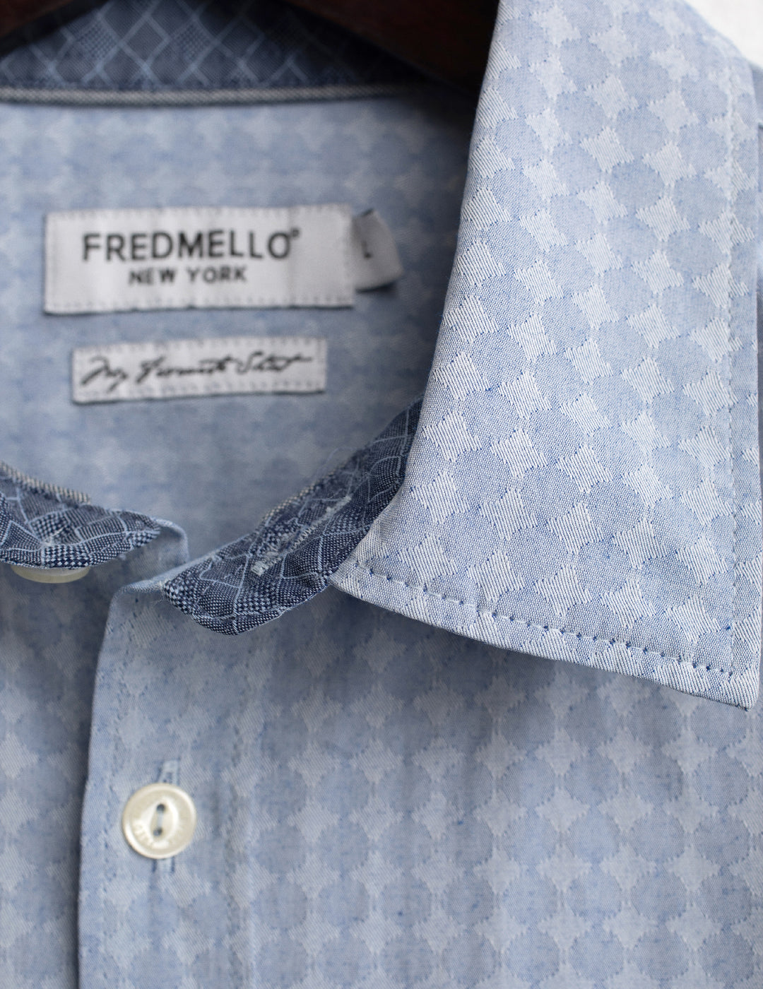CAMICIA TINTOFILO JACQUARD CON DETTAGLI A CONTRASTO uomo light blue fm26w03ct cc-a1001 CAMICIA M/L TINTOFILO MAN