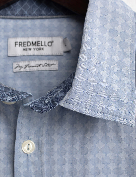 CAMICIA TINTOFILO JACQUARD CON DETTAGLI A CONTRASTO - back - 002