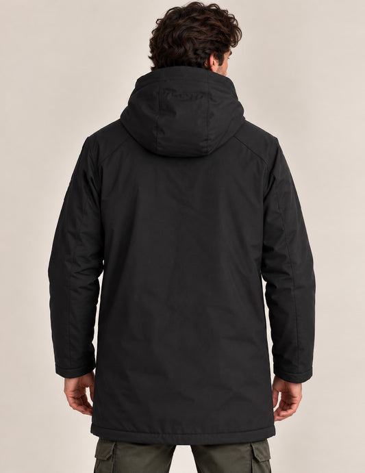 GIUBBOTTO BICOLORE CON CAPPUCCIO IMBOTTITO - back - 002