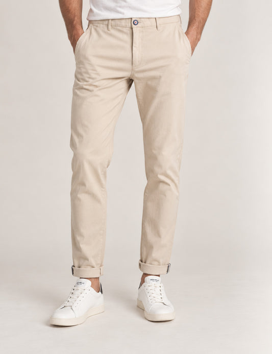 PANTALONE CHINO SLIM FIT IN GABARDINA STRETCH uomo ivory fm26w04pu cc-a0910